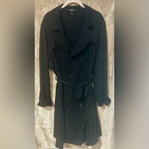 Torrid Black Ponte Trench Coat Size 4